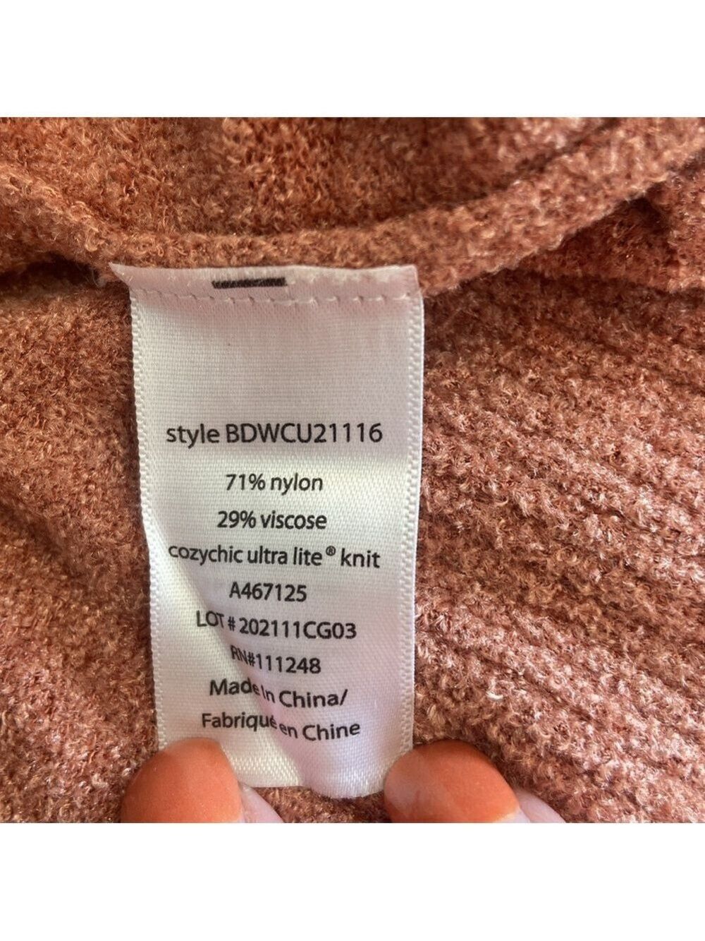 Barefoot Dreams Cozy Chic Ultra Lite Dockside Pointelle Pullover in Amber Glow - Picture 6 of 6